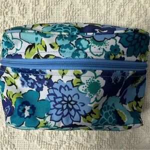 Vera Bradley Blue Teal Floral Cosmetic Bag